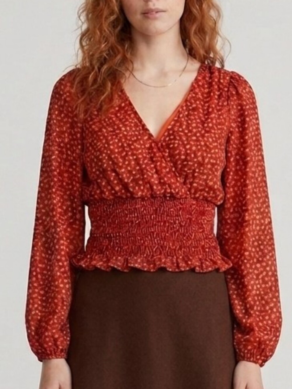 Madewell Julianne Smocked-Waist Top